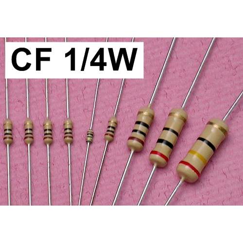 0.25W 5% carbon film resistor, each